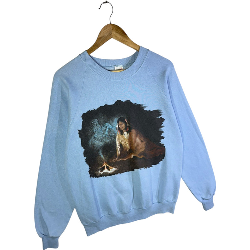 Vintage Native American Spirit Horses Campfire Crewneck
