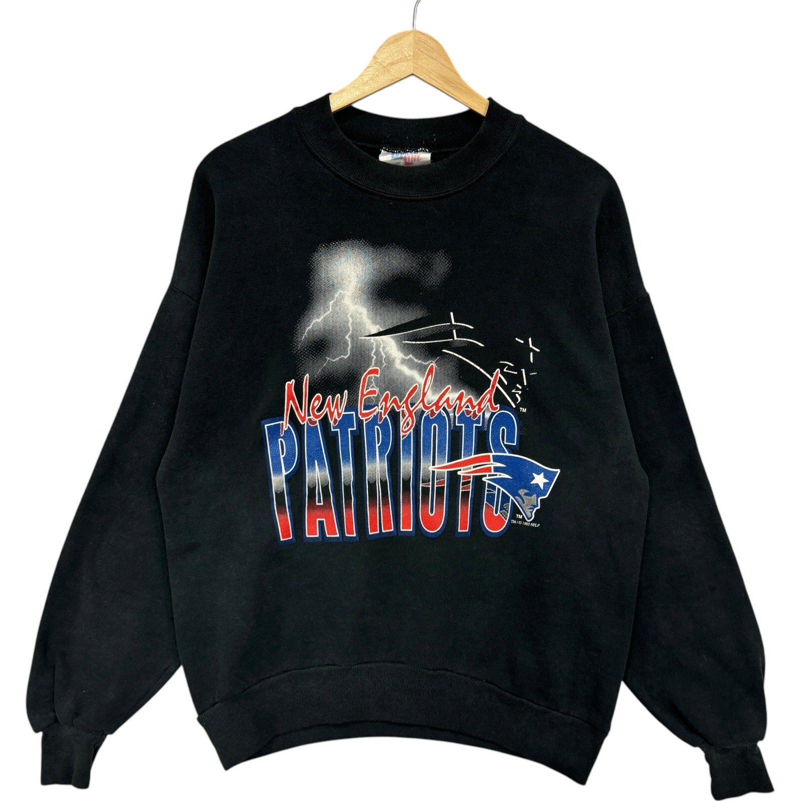 Vintage New England Patriots Lightning Logo Crewneck