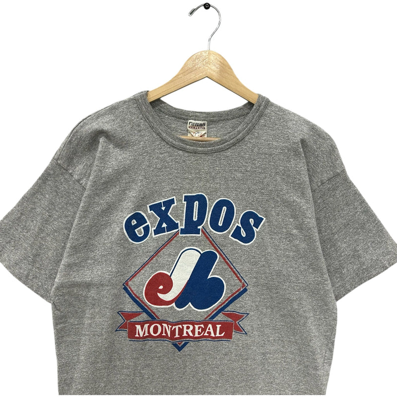 Vintage Montreal Expos Chest Spellout Logo MLB Tee