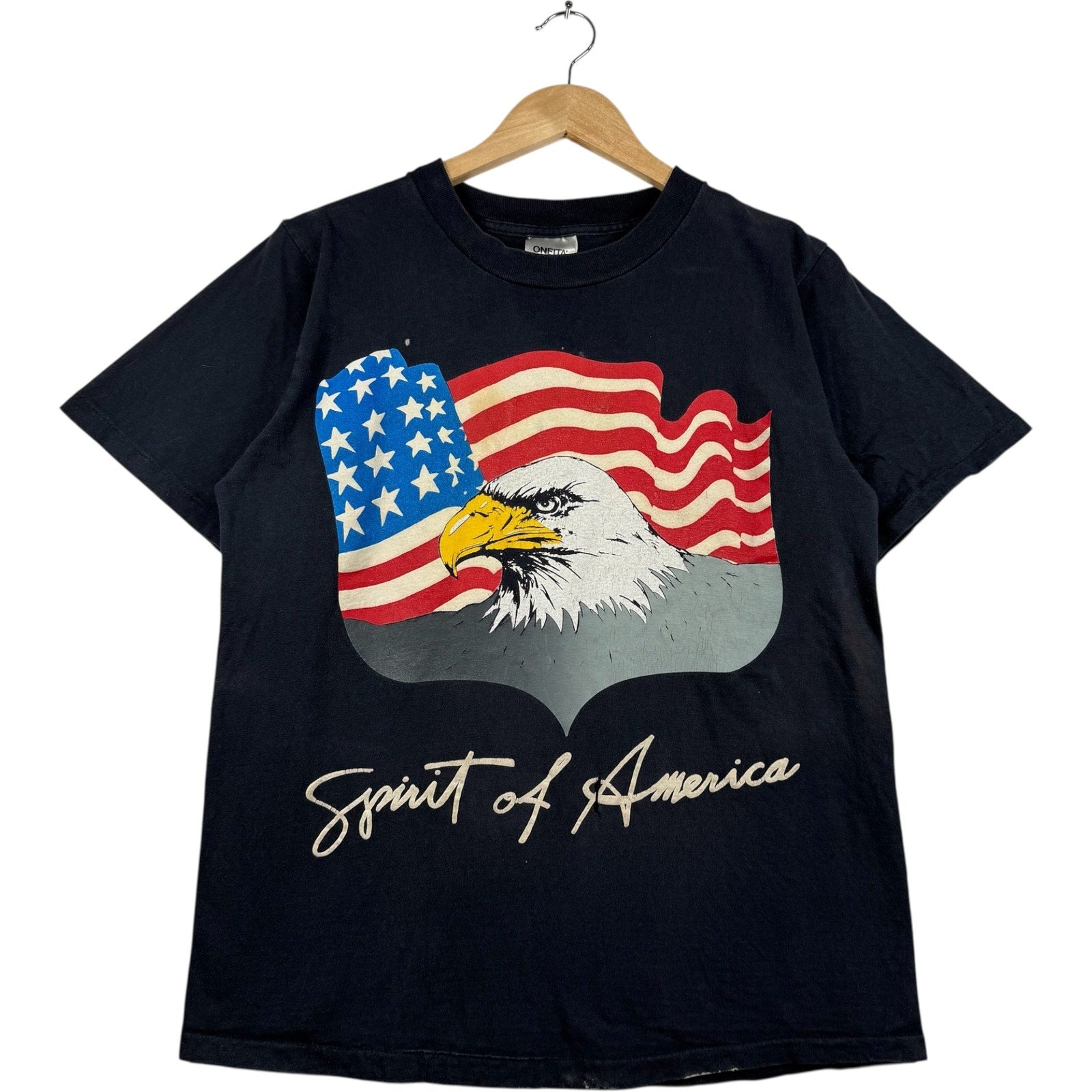 Vintage "Spirit Of America" Bald Eagle America Flag T-Shirt