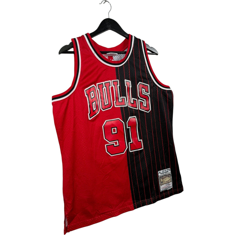 Vintage Mitchell & Ness Chicago Bulls Dennis Rodman #91 Split NBA Jersey