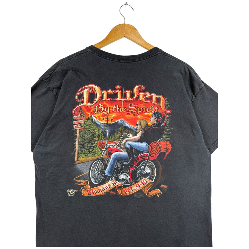 Vintage Motorcycle Driven By The Spirit Romans 8:9-10 T-Shirt