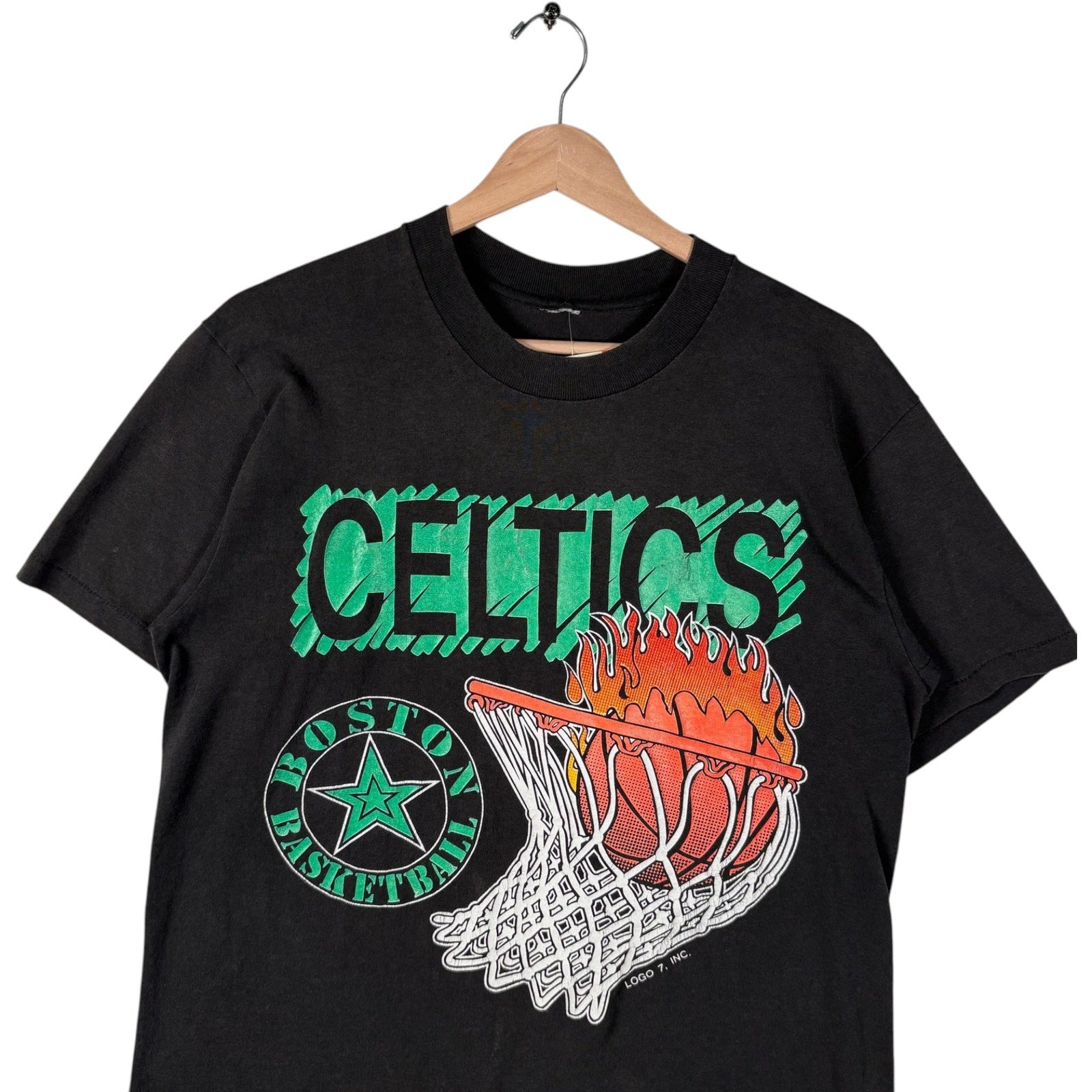 Vintage Boston Celtics Large Basketball Logo NBA Tee