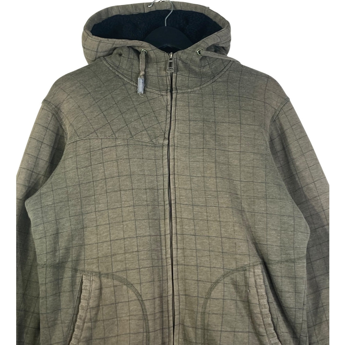 Vintage Billabong Grid Pattern Zip Up Hoodie