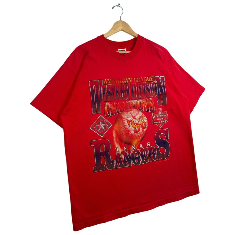 Vintage Texas Rangers 1996 AL Western Division Champions MLB T-Shirt