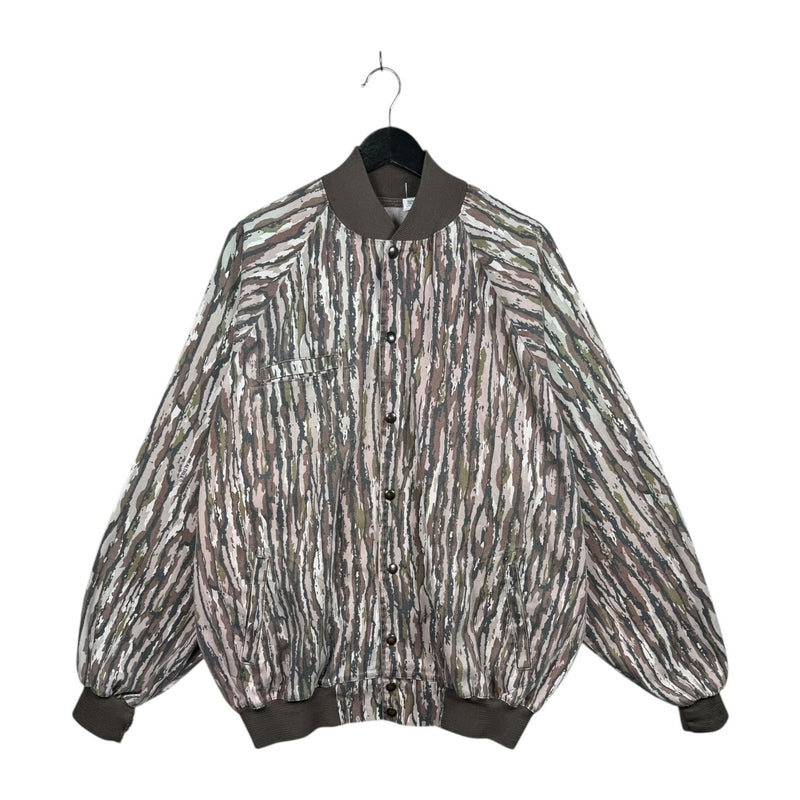 Vintage Tree Bark Camo Bomber Jacket