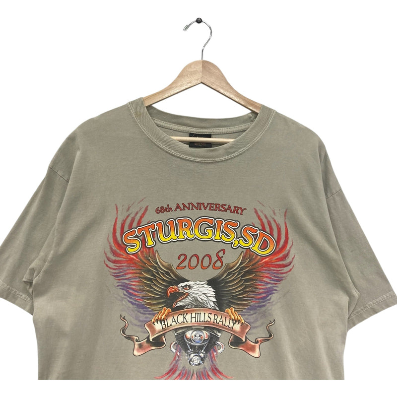 Sturgis Black Hills Rally Flaming Eagle Tee 2008