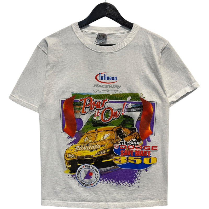 Vintage Dodge Save Mart 350 "Pour It On" NASCAR Racing Tee