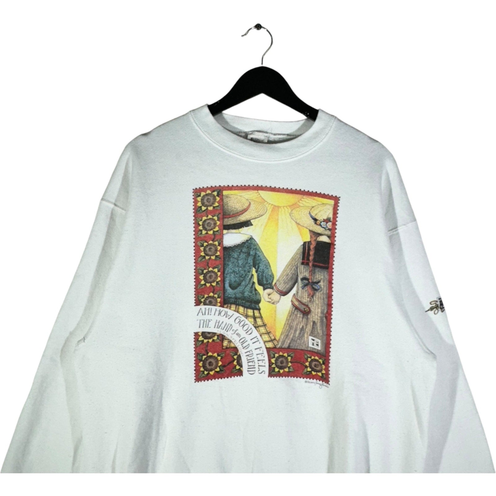 Vintage "The Hand Of An Old Friend" Art Crewneck