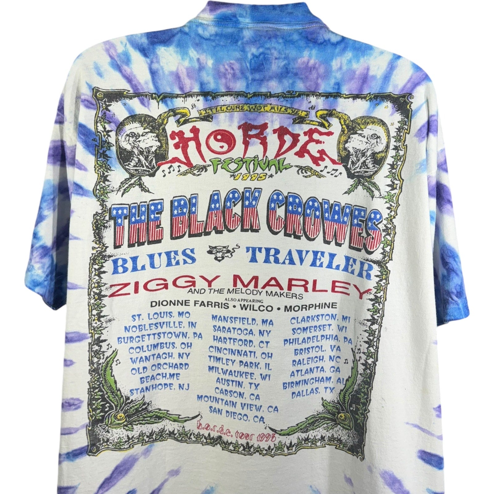 Vintage Horde Festival Summer Tour Tie-Dye Tee 1995