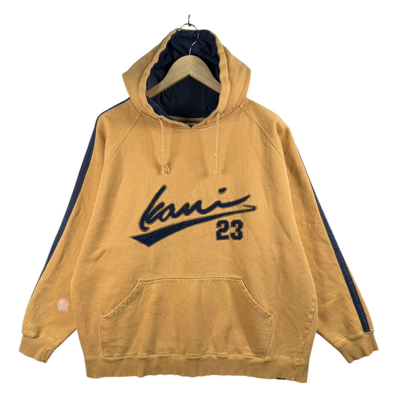 Vintage Kani 23 Embroidered Sleeve Stripes Pullover Hoodie