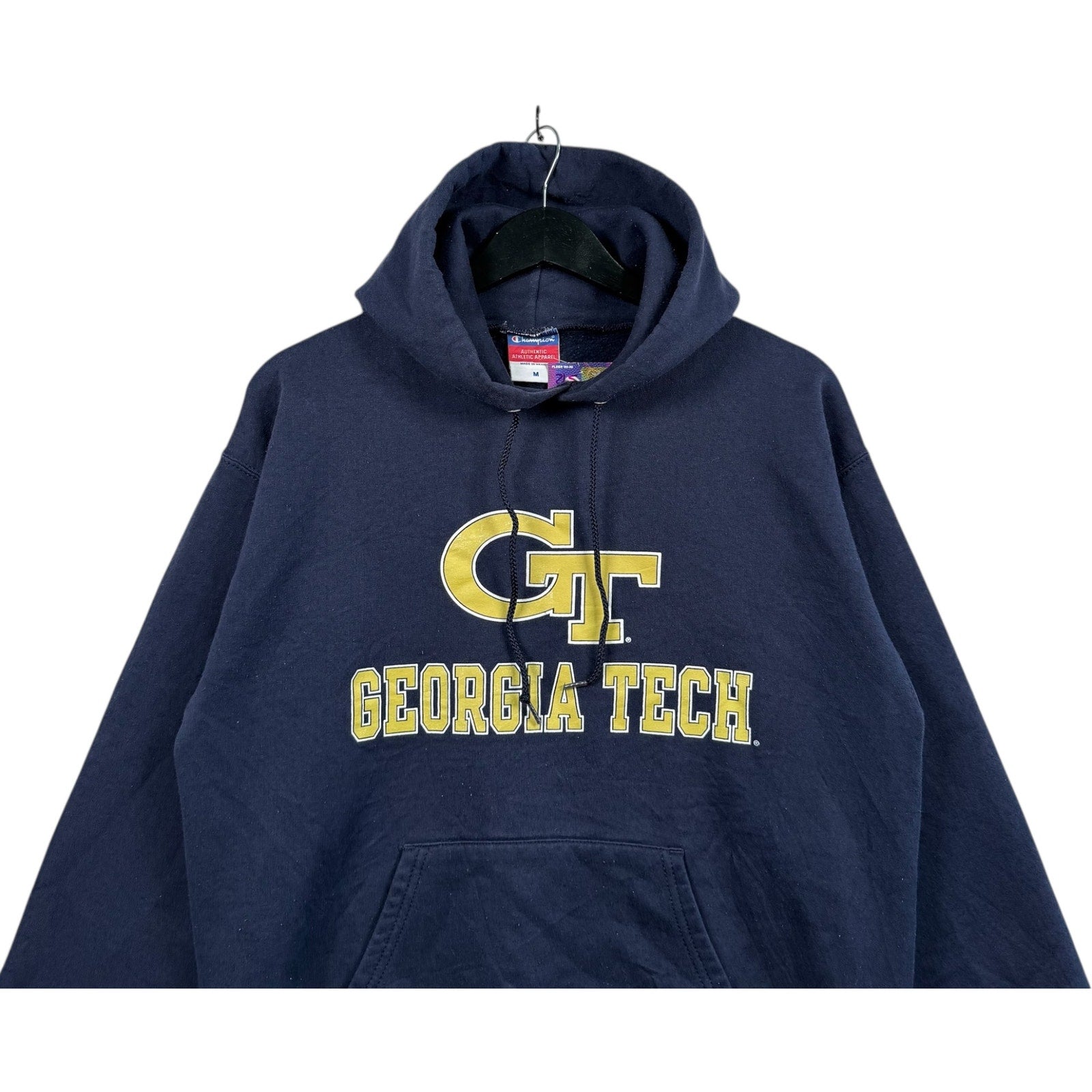 Vintage Champion Georgia Tech Chest Spellout Hoodie