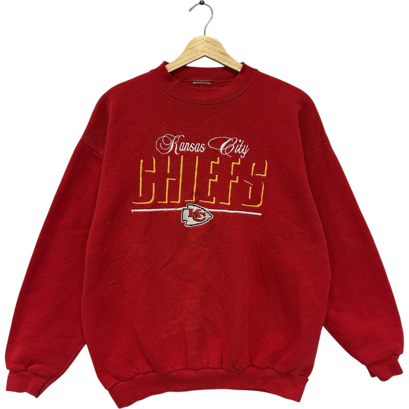 Vintage Kansas City Chiefs Embroidered Spellout Pullover NFL Crewneck