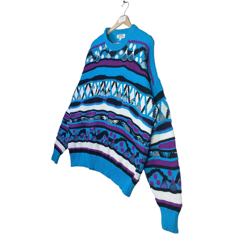 Vintage Corbin Ethnic Pattern Striped Knit Sweater