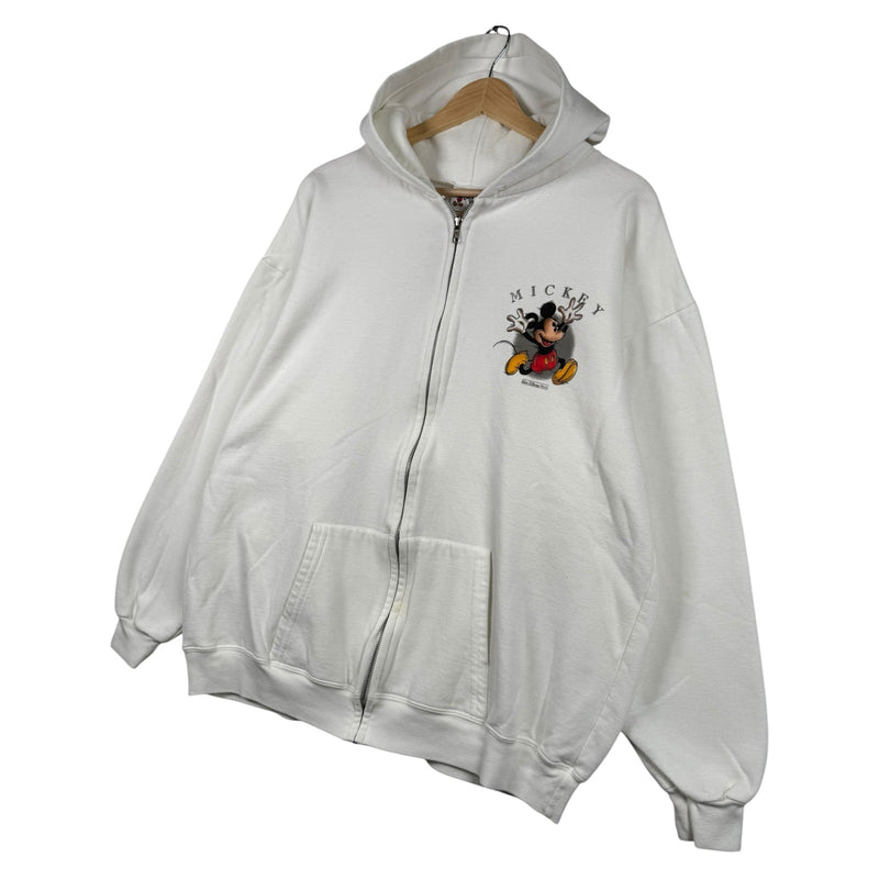Vintage Mickey Mouse Mini Spellout Full Zip Hoodie