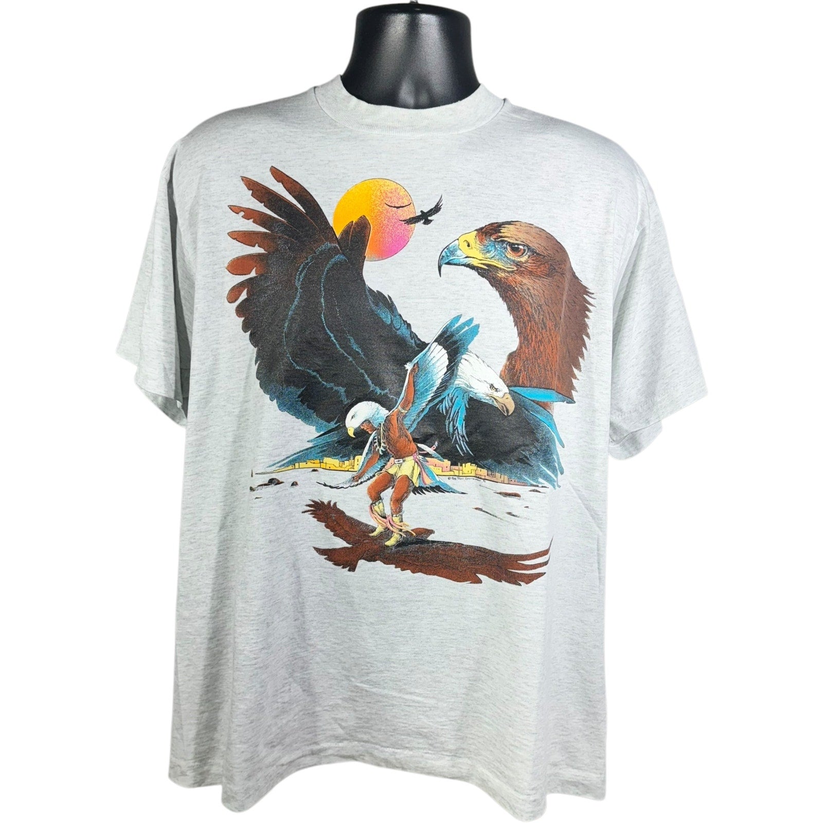 Vintage Eagle Native American Nature Art Tee 90s