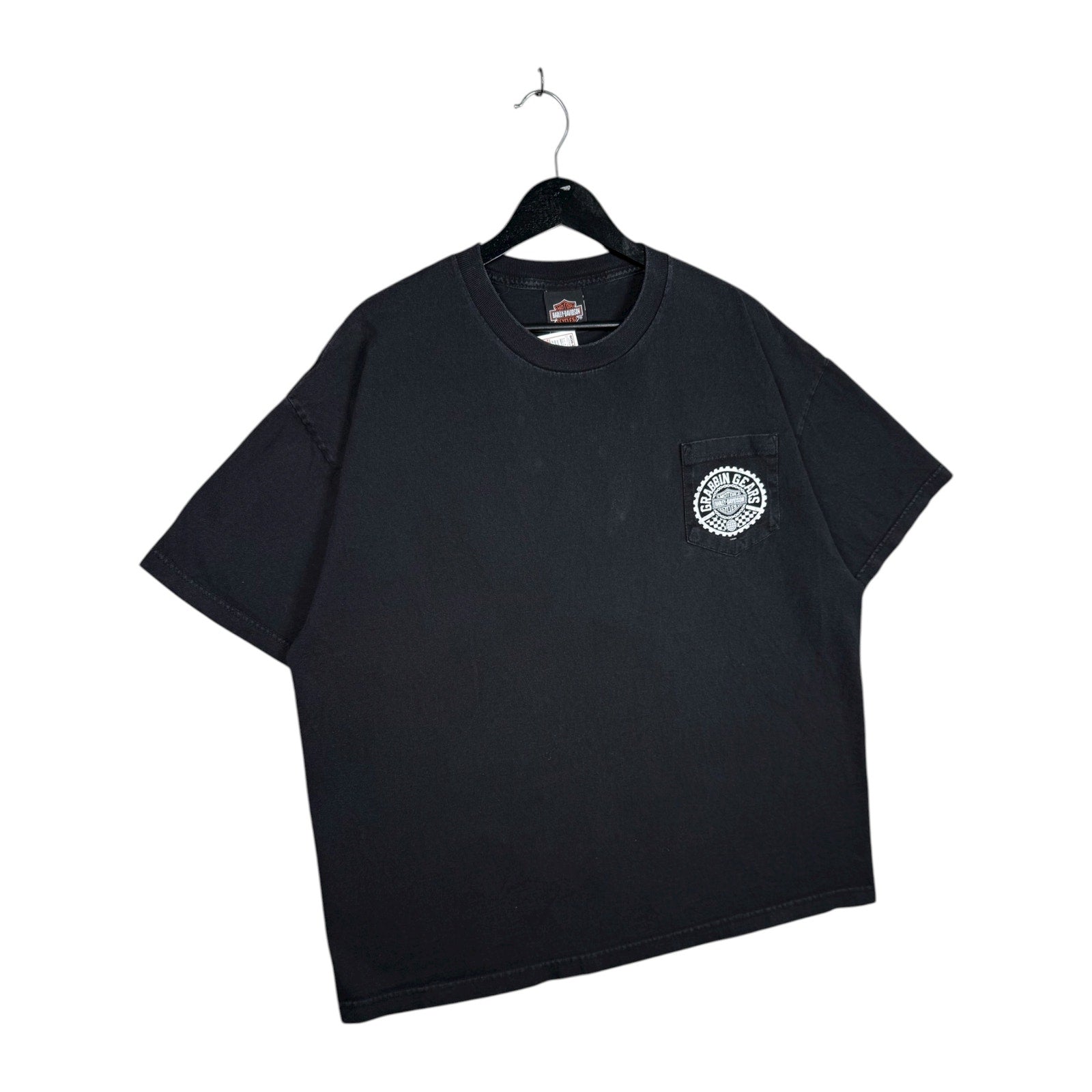 Vintage Harley Davidson Salt Lake City Skull Pocket T-Shirt