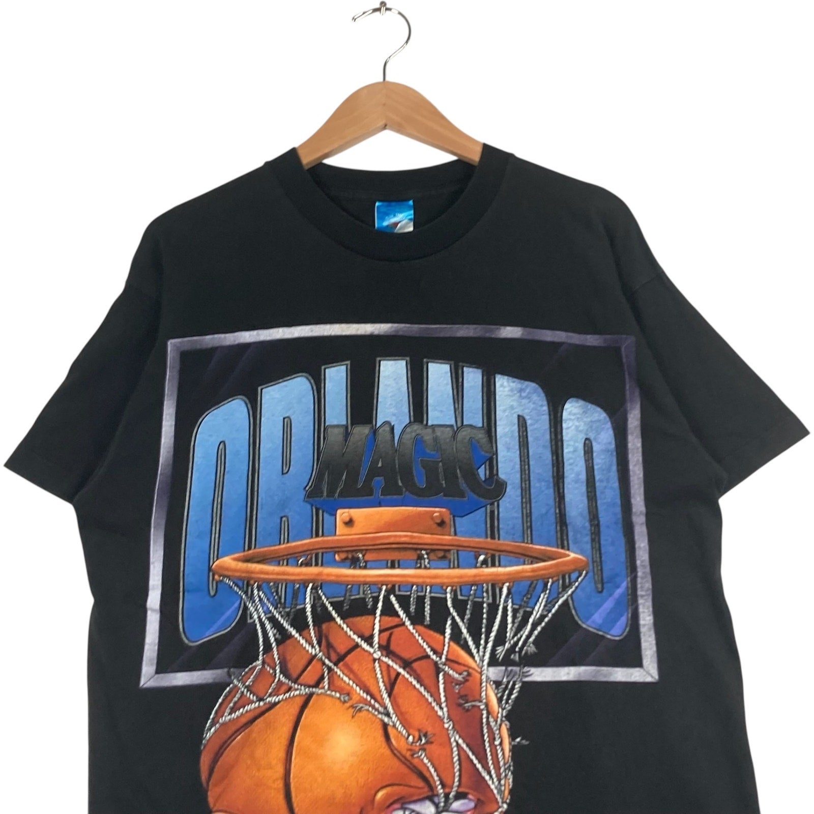 Vintage 90s Orlando Magic Basketball "Biting The Net" Tee