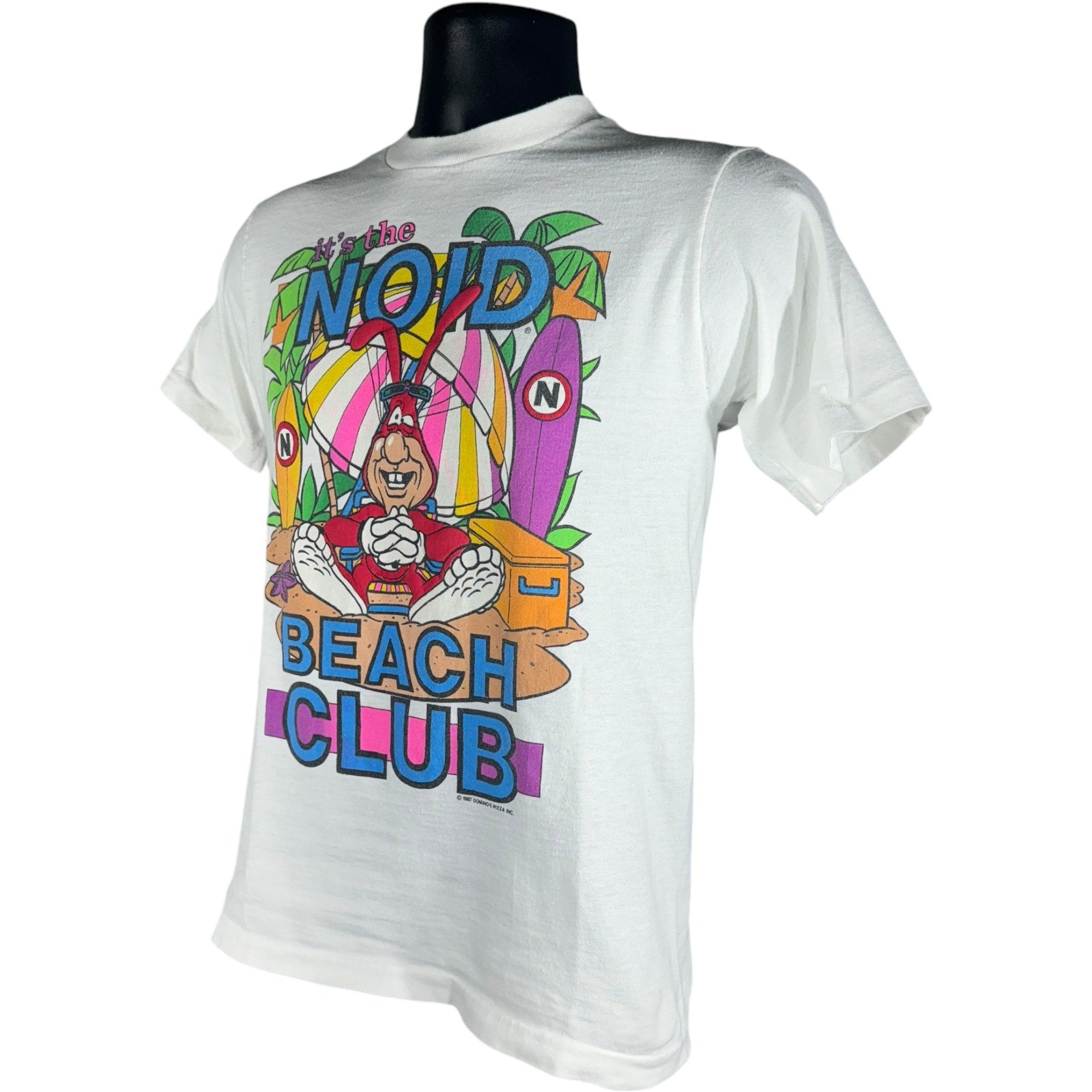 Vintage Noid Beach Club Dominos Pizza Tee 80's