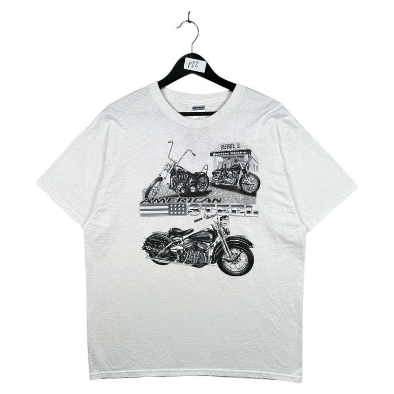 Vintage American Steel Motorcycle Graphic T-Shirt