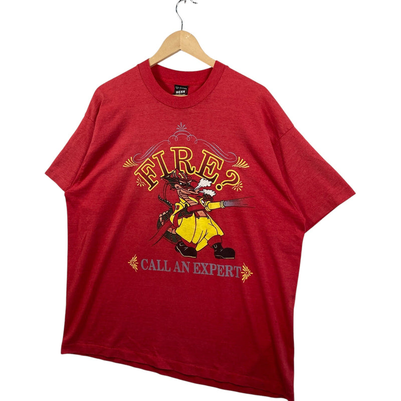 Vintage "Fire? Call An Expert!" Firefighter Dragon Tee