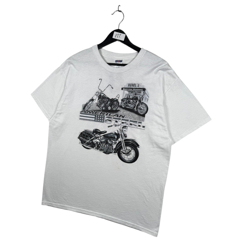 Vintage American Steel Motorcycle Graphic T-Shirt