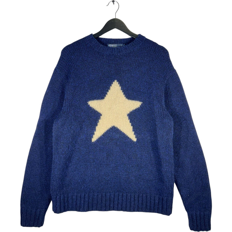 Vintage Polo Ralph Lauren Star Hand Knit Wool Sweater