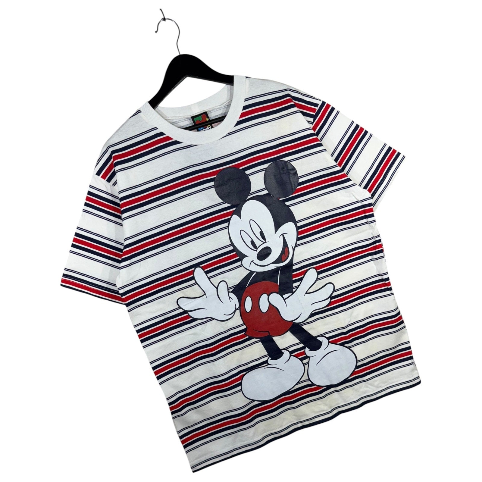Vintage Mickey Mouse Striped Disney T-Shirt