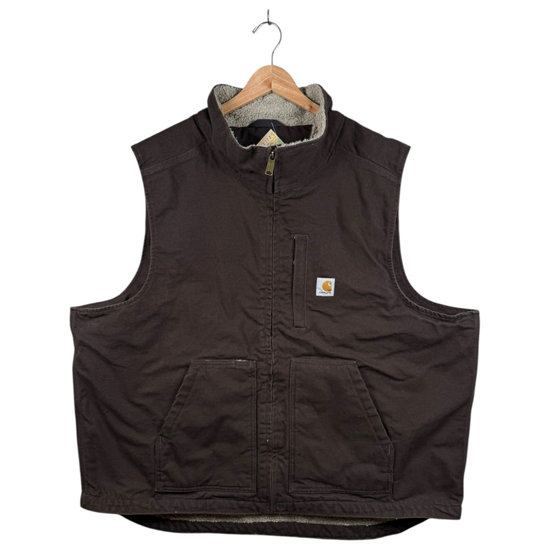 Vintage Carhartt Canvas Sherpa Lined Workwear Vest
