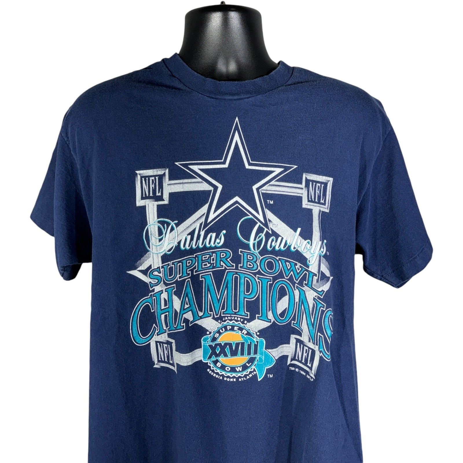 Vintage Dallas Cowboys Super Bowl 27 Champions NFL Tee 1994