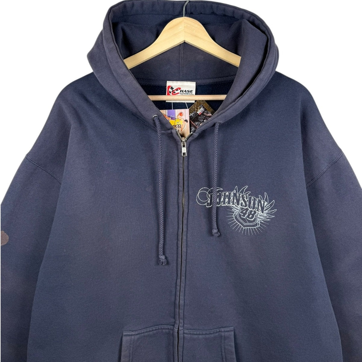 Vintage Johnson #48 NASCAR Graphic Full Zip Hoodie