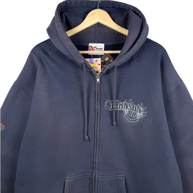 Vintage Johnson #48 NASCAR Graphic Full Zip Hoodie