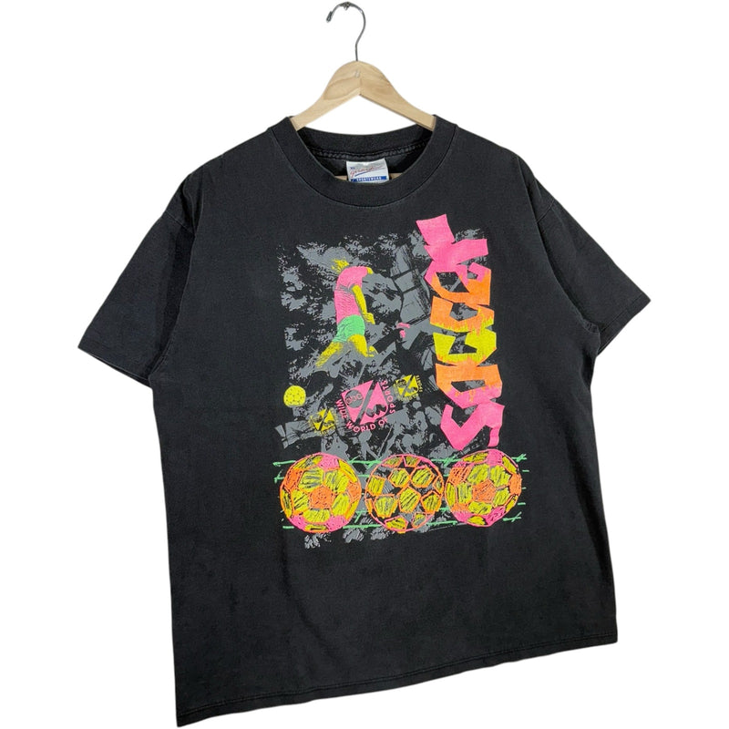 Vintage ABC World Of Sports Soccer Art Spellout Tee