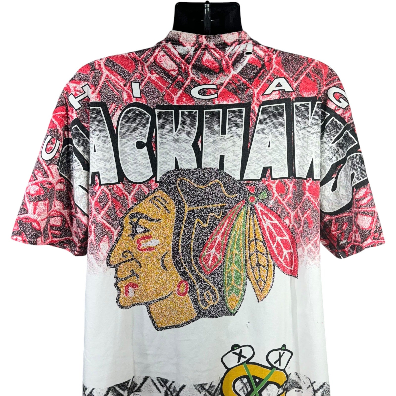 Vintage Chicago Blackhawks Big Face AOP Tee