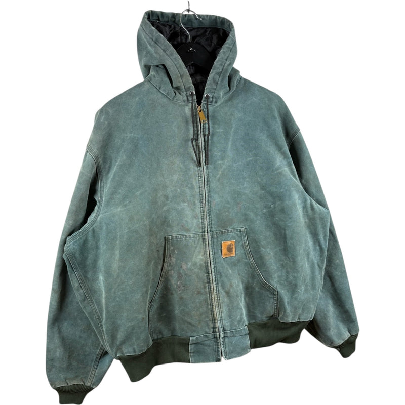 Vintage Carhartt Quilted Full Zip Hooded Workwear Jacket