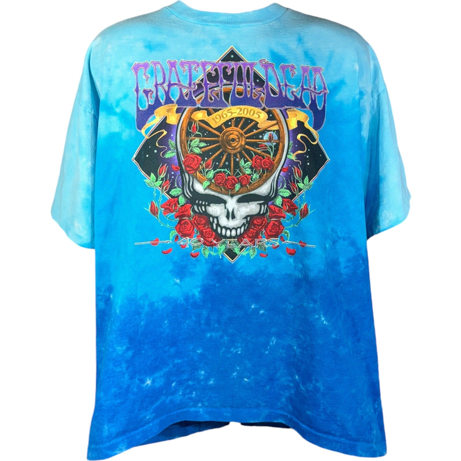 Vintage Liquid Blue Grateful Dead 40 Years Dip-Dyed Band Tee