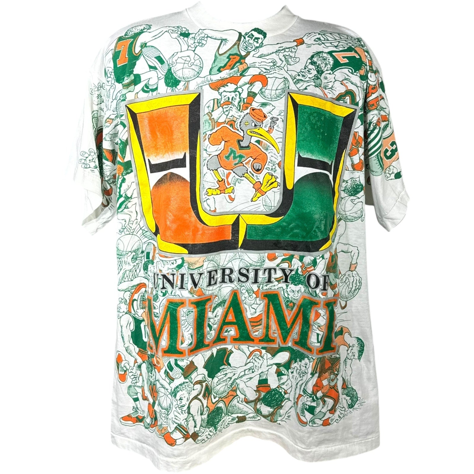 Vintage University Of Miami Hurricanes All Over Print Tee