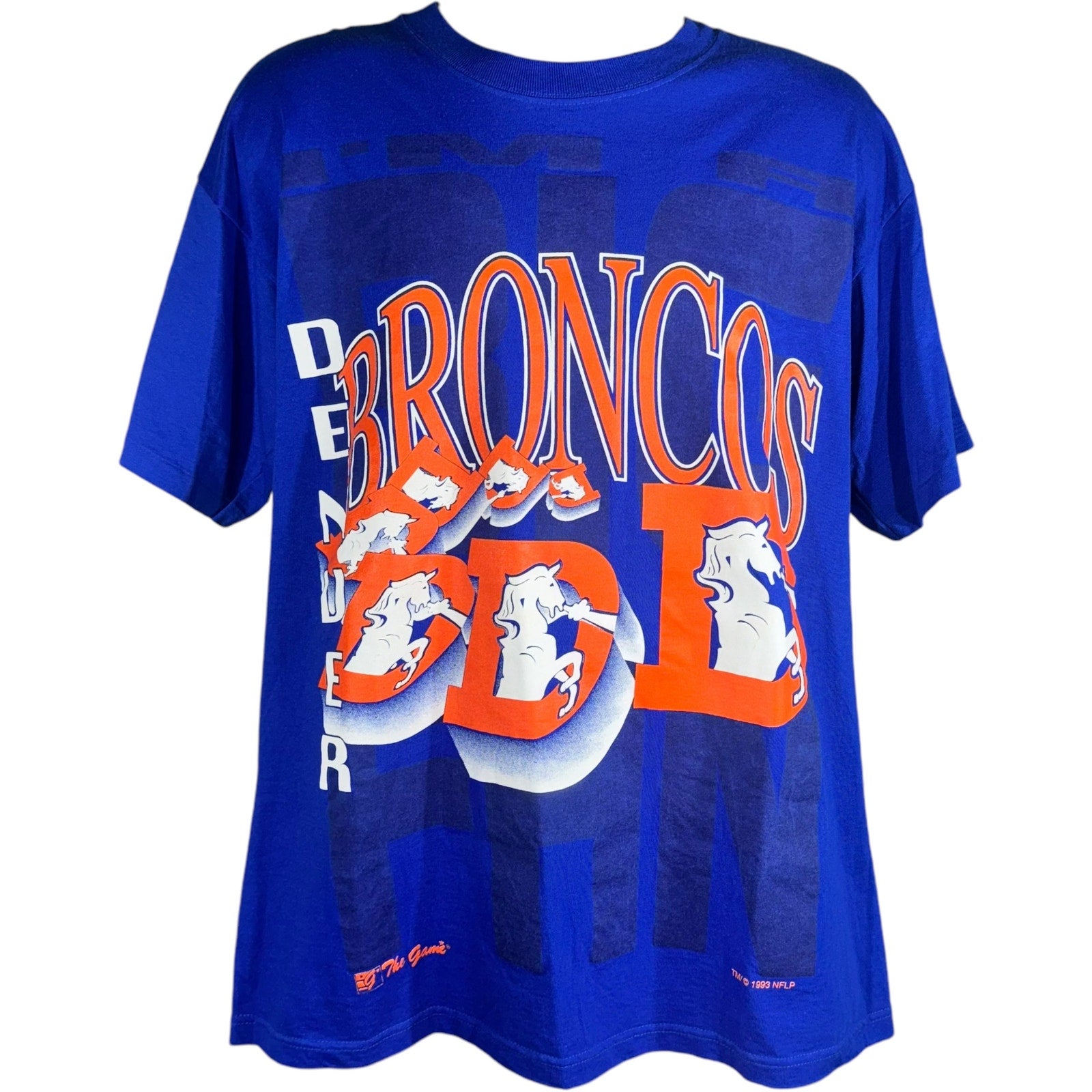 Vintage Denver Broncos Spellout Logo Tee 1993