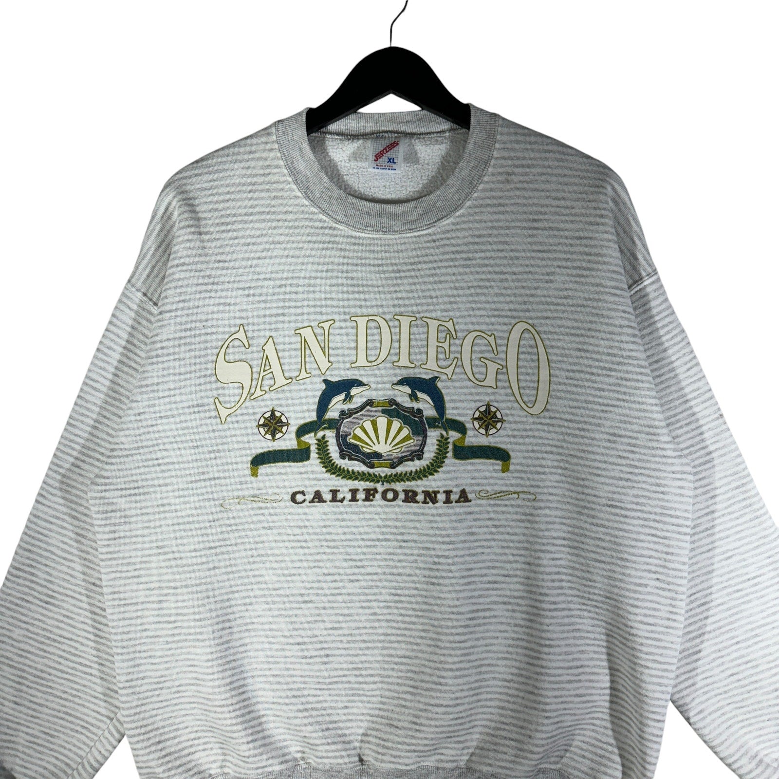 Vintage San Diego California Striped Souvenir Crewneck 90s