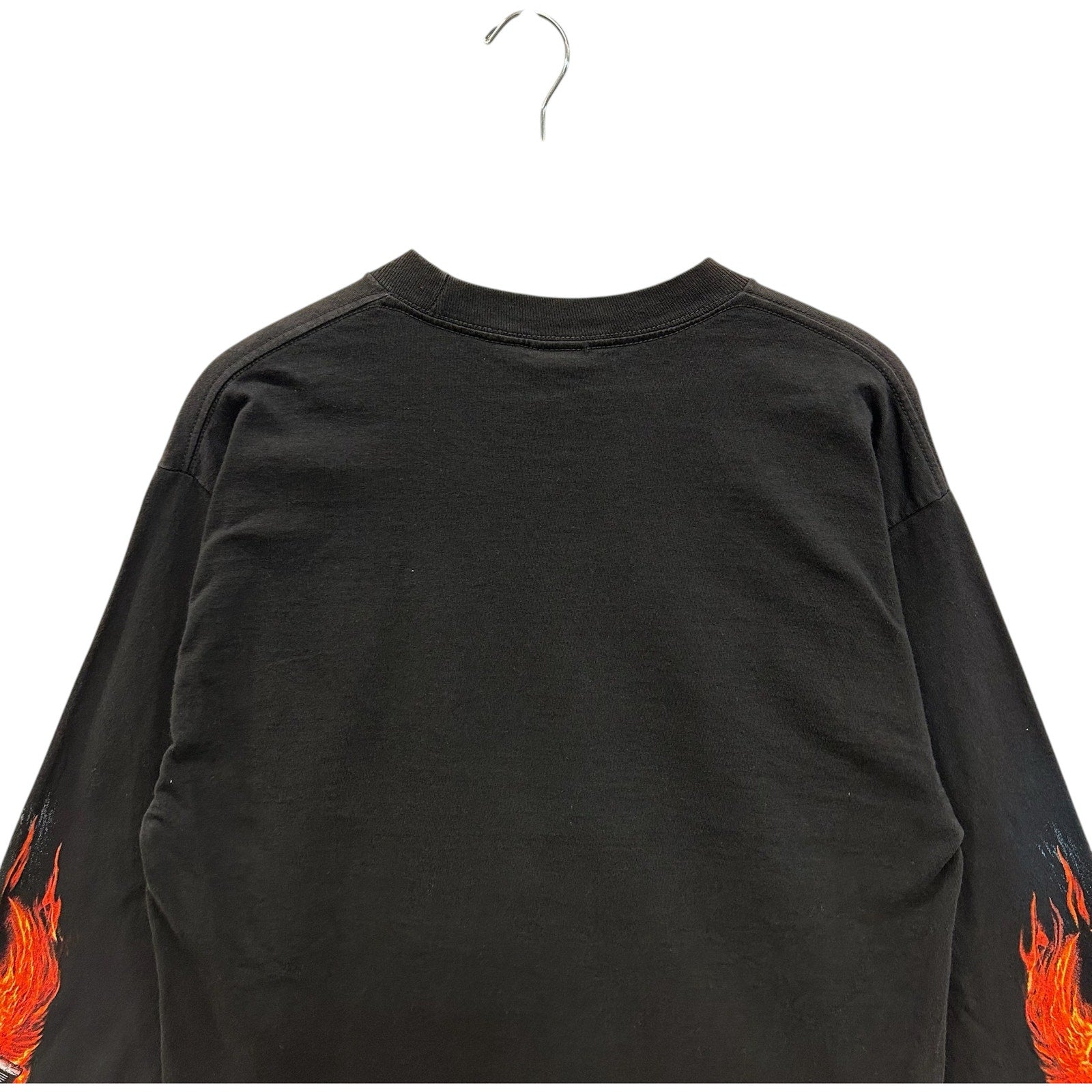 Vintage Y2K Hot Leather Long Sleeve Flame Sleeve Print Tee