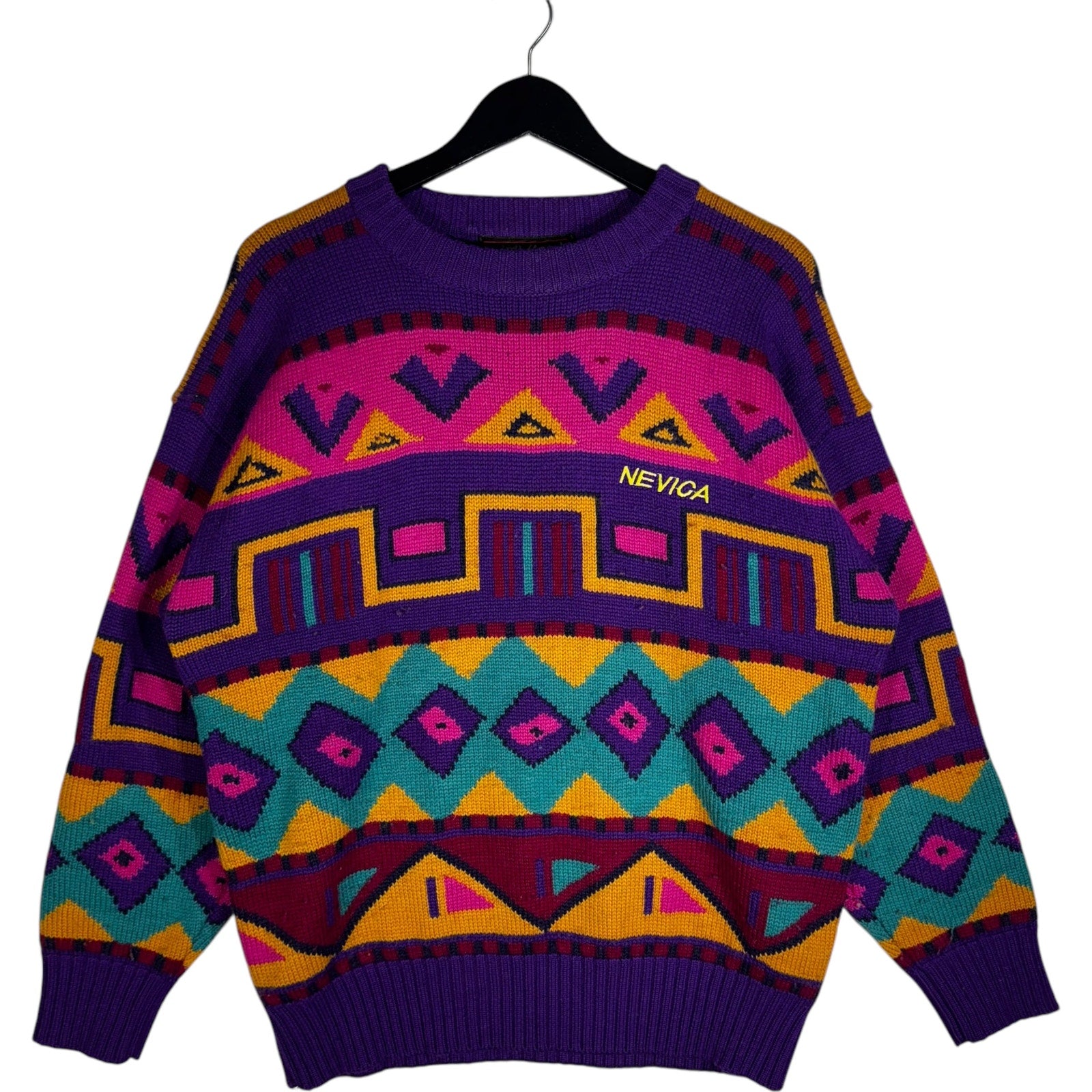 Vintage Nevica Geometric Pattern Sweater