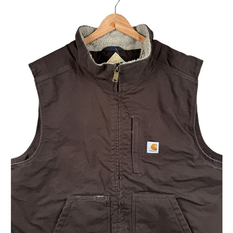 Vintage Carhartt Canvas Sherpa Lined Workwear Vest
