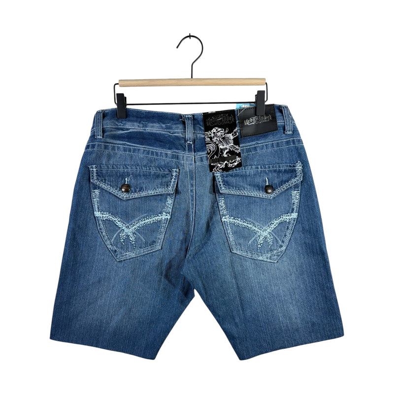 Vintage Urban Label Denim Whiskering Shorts 36