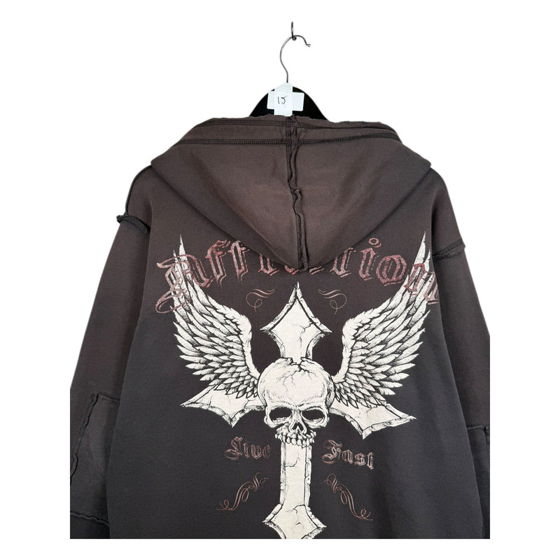 Vintage Affliction Live Fast Cross Full Zip Hoodie