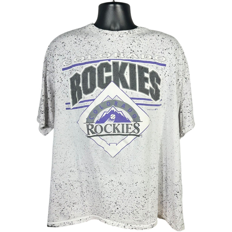 Vintage Colorado Rockies Spellout Logo MLB Tee 90s