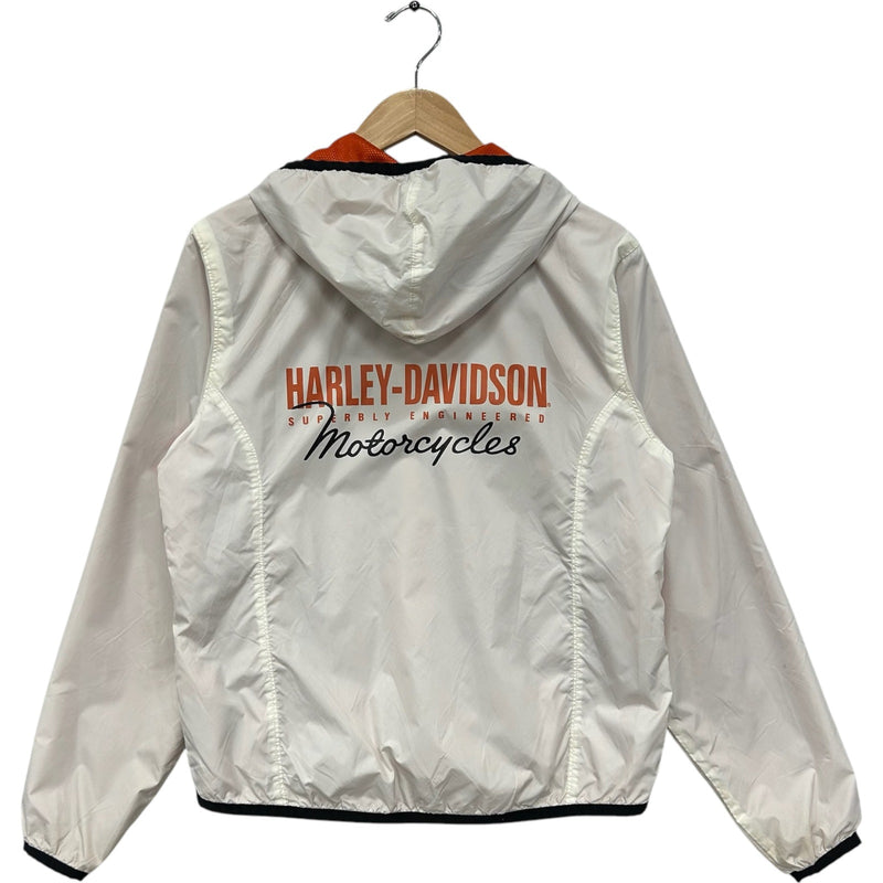 Vintage Women's Harley Davidson Full Zip Hooded Windbreaker