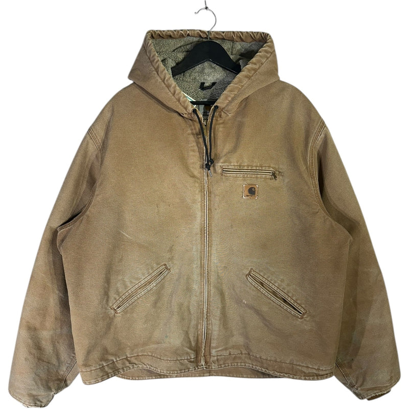 Vintage Carhartt Sherpa-Lined Hooded Workwear Jacket