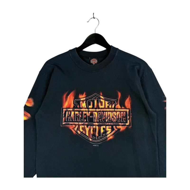 Vintage Harley Davidson Flame Long Sleeve T-Shirt