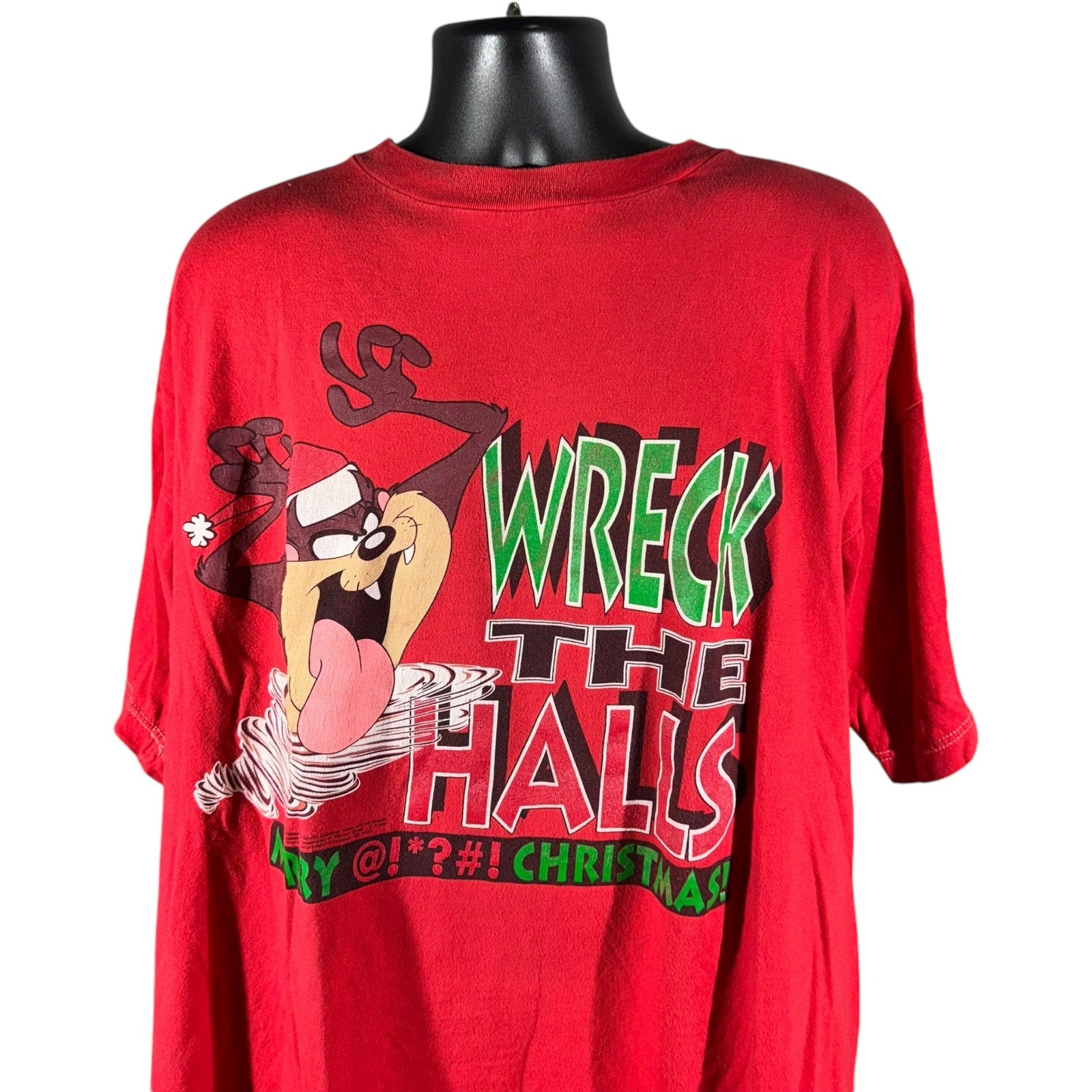 Vintage Taz "Wreck the Halls" Christmas Tee 90s