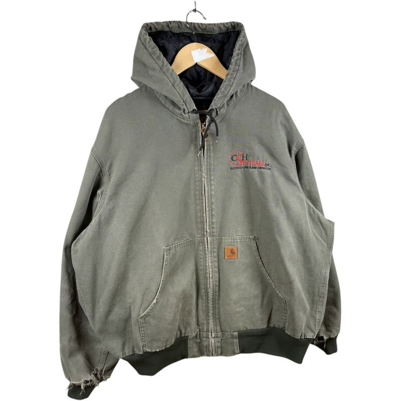 Vintage Carhartt Canvas Full Zip Hooded Workwear Jacket